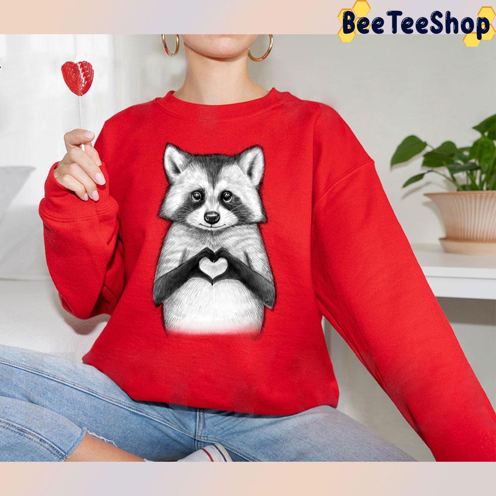 Raccoon With Heart Trending Unisex T-Shirt Raccoon With Heart Trending Unisex T-Shirt