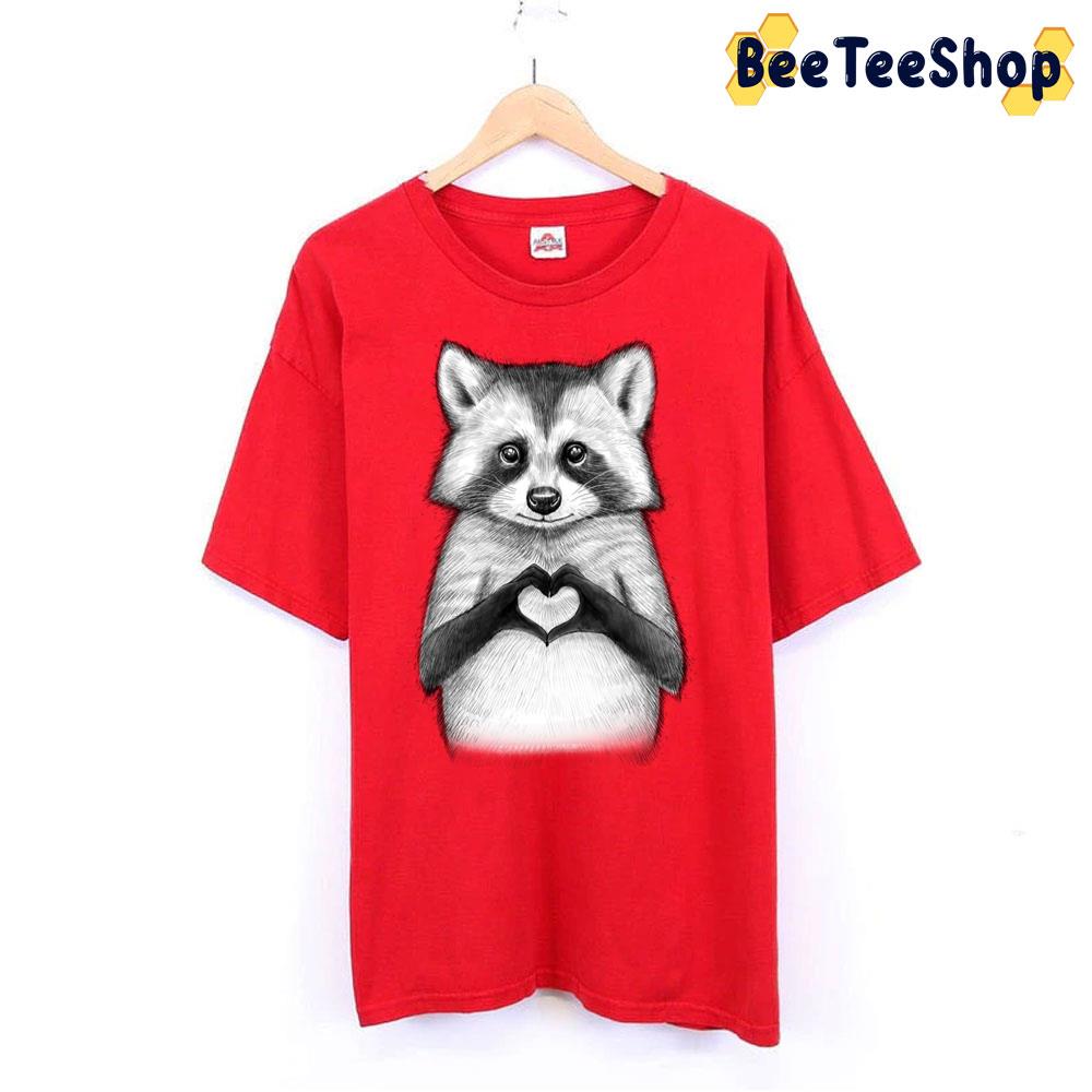 Raccoon With Heart Trending Unisex T-Shirt Raccoon With Heart Trending Unisex T-Shirt