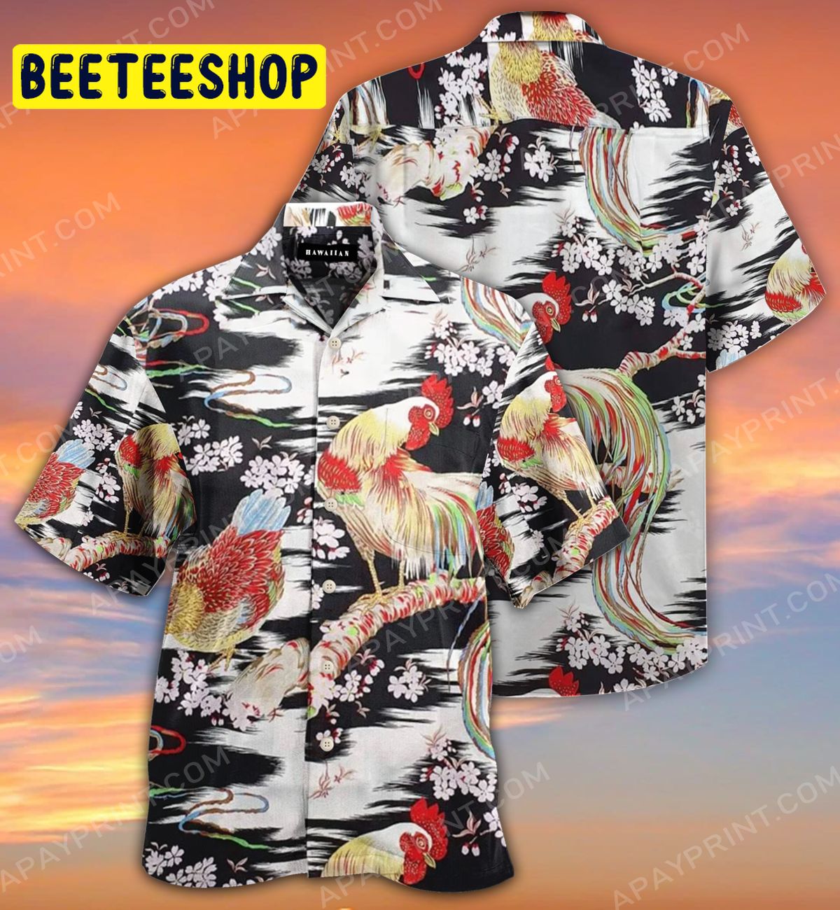 Rayon Crepe Japanese Chicken Onaga Dori Trending Hawaiian Shirt Rayon Crepe Japanese Chicken Onaga Dori Trending Hawaiian Shirt