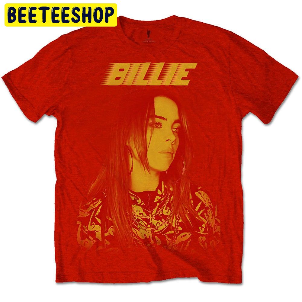 Red Billie Eilish Portrait Trending Unisex Shirt Red Billie Eilish Portrait Trending Unisex Shirt
