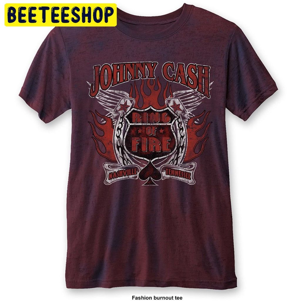 Red Johnny Cash Ring Of Fire Trending Unisex Shirt Red Johnny Cash Ring Of Fire Trending Unisex Shirt