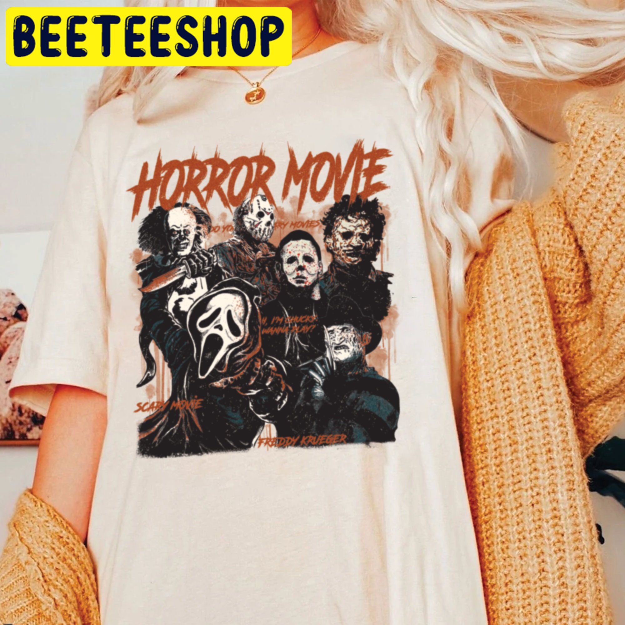Retro 90s Horror Movies Scream Ghostface, Michael Myers, Freddy Kruger It Jason Halloween Trending Unisex Shirt Retro 90s Horror Movies Scream Ghostface, Michael Myers, Freddy Kruger It Jason Halloween Trending Unisex Shirt