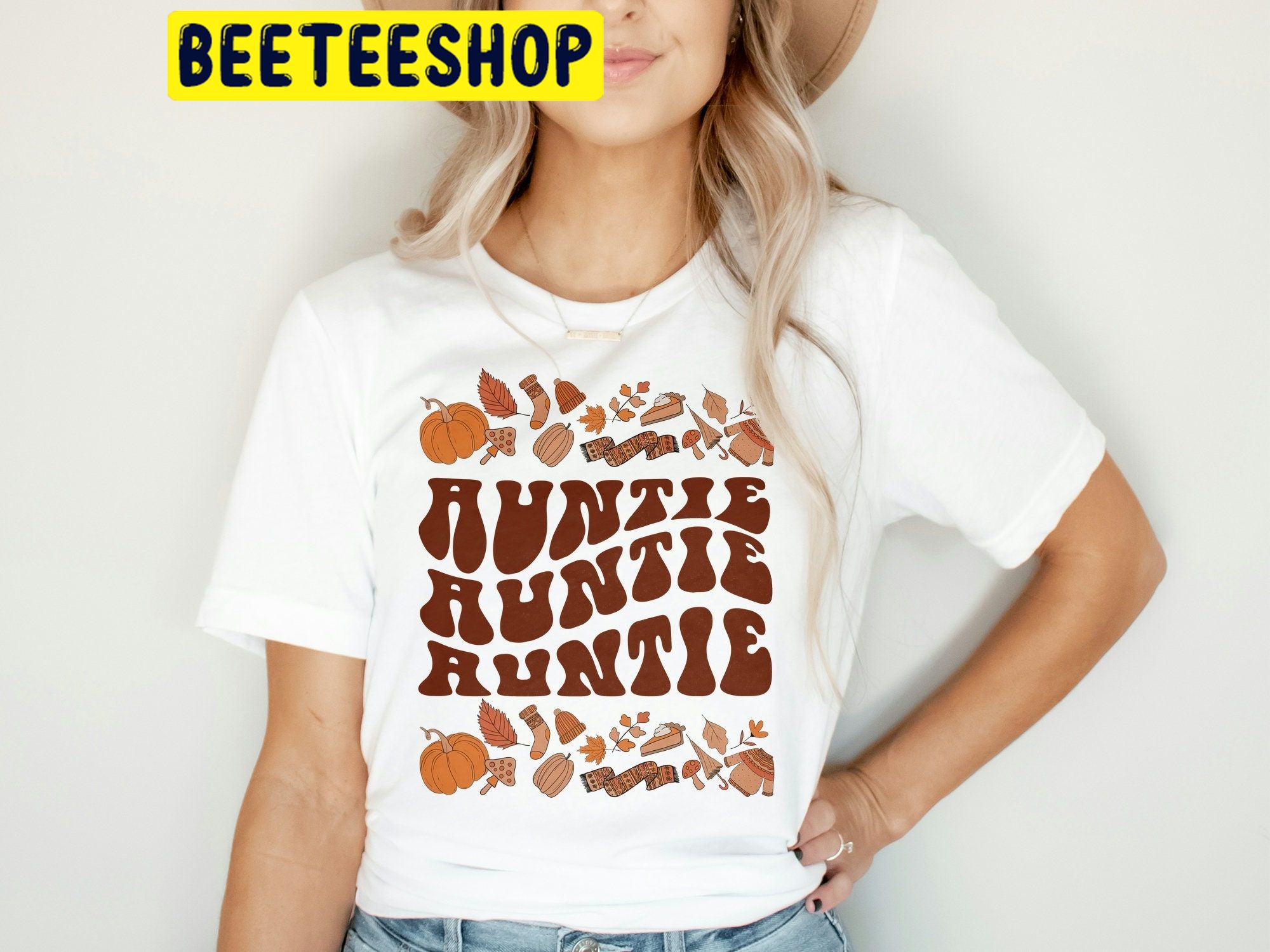 Retro Auntie Shirt For Fall Season Halloween Trending Unisex Shirt Retro Auntie Shirt For Fall Season Halloween Trending Unisex Shirt