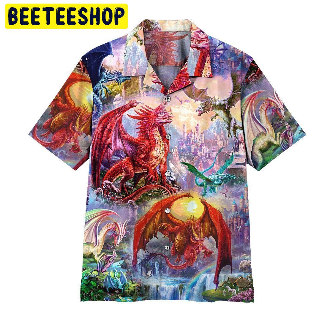 Retro Design Dragon Trending Hawaiian Shirt Retro Design Dragon Trending Hawaiian Shirt