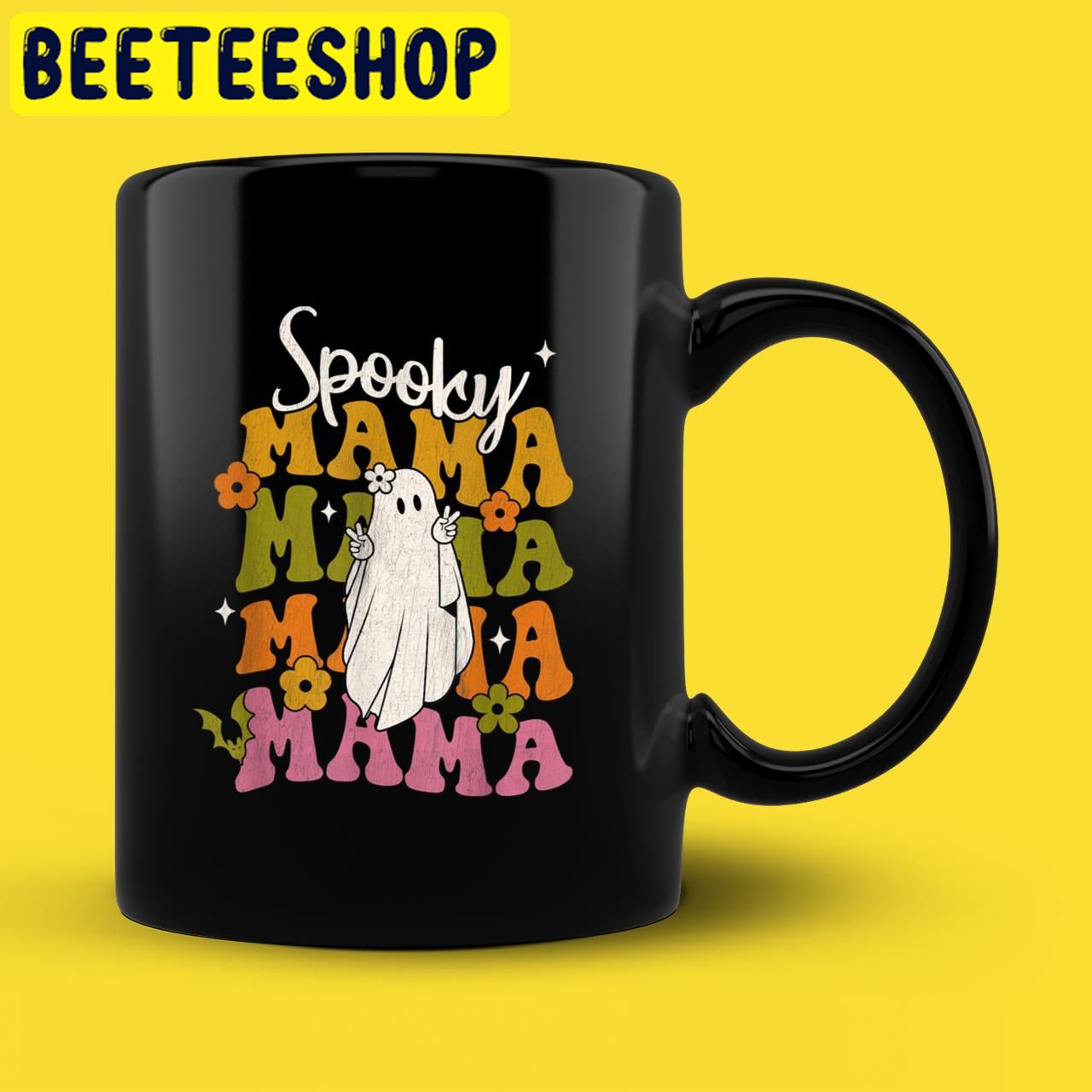 Retro Groovy Spooky Mama Hippie Floral Spooky Ghost Halloween Trending Unisex T-Shirt Retro Groovy Spooky Mama Hippie Floral Spooky Ghost Halloween Trending Unisex T-Shirt