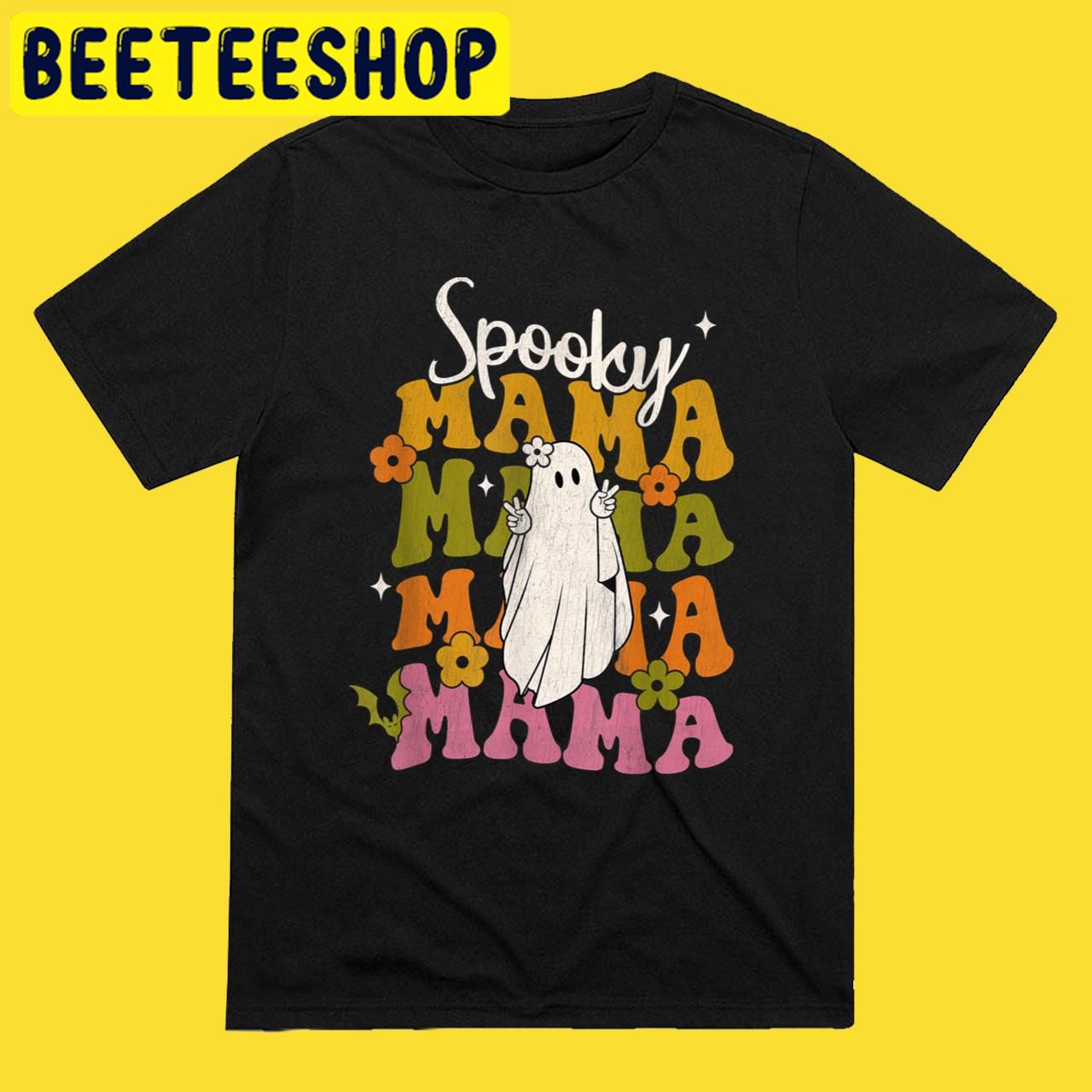 Retro Groovy Spooky Mama Hippie Floral Spooky Ghost Halloween Trending Unisex T-Shirt Retro Groovy Spooky Mama Hippie Floral Spooky Ghost Halloween Trending Unisex T-Shirt