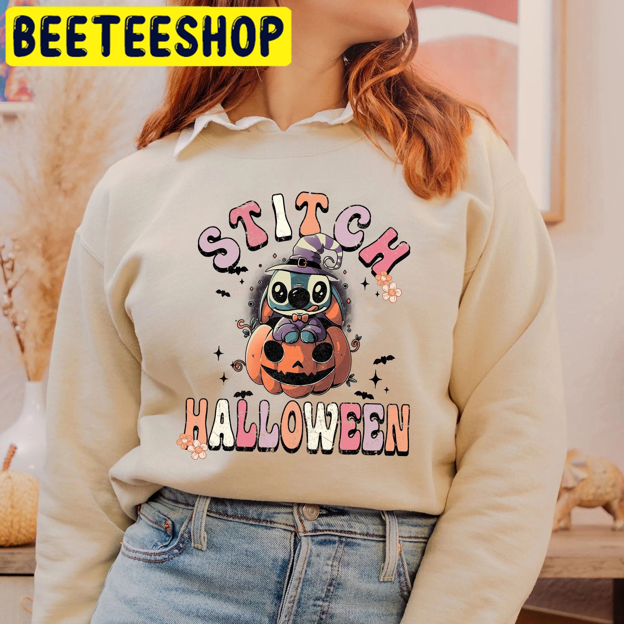 Retro Pumpkin And Stitch HalloweenTrending Unisex Shirt Retro Pumpkin And Stitch HalloweenTrending Unisex Shirt