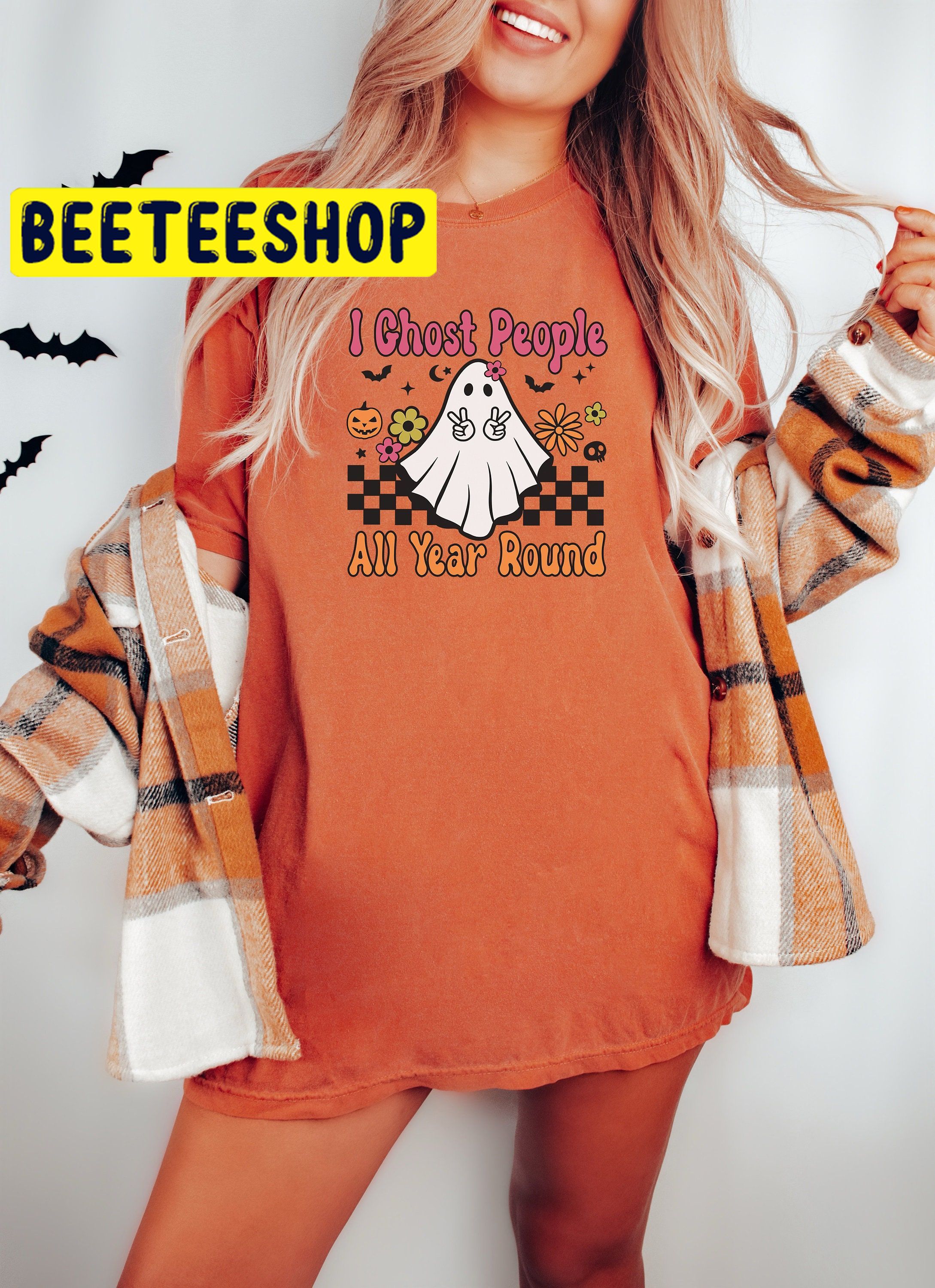 Retro Vintage I Ghost People All The Year HalloweenTrending Unisex Shirt