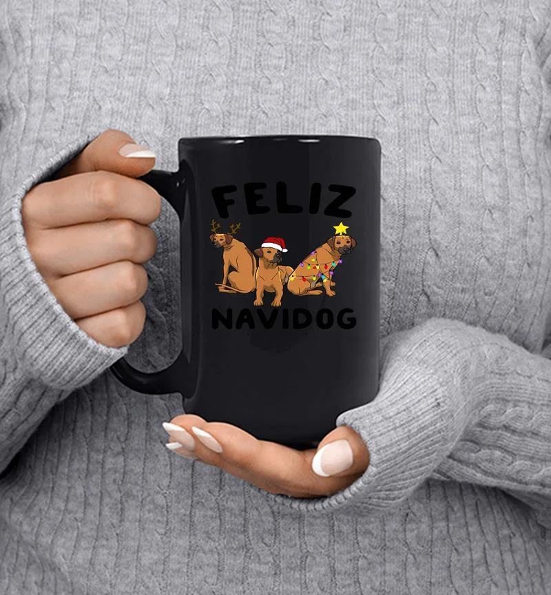 Rhodesian Ridgeback Feliz Navidog Christmas Mug Rhodesian Ridgeback Feliz Navidog Christmas Mug