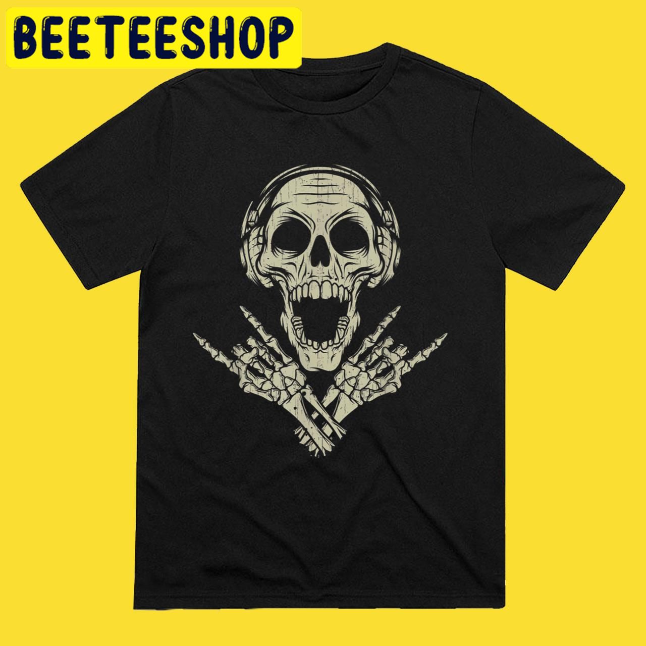 Rocker Skeleton Hand Rock Halloween Trending Unisex T-Shirt Rocker Skeleton Hand Rock Halloween Trending Unisex T-Shirt
