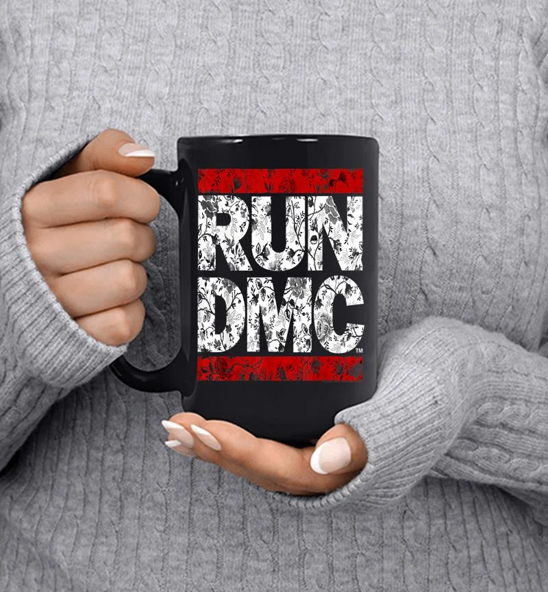 Run Dmc Official Floral Red Logo Mug Run Dmc Official Floral Red Logo Mug