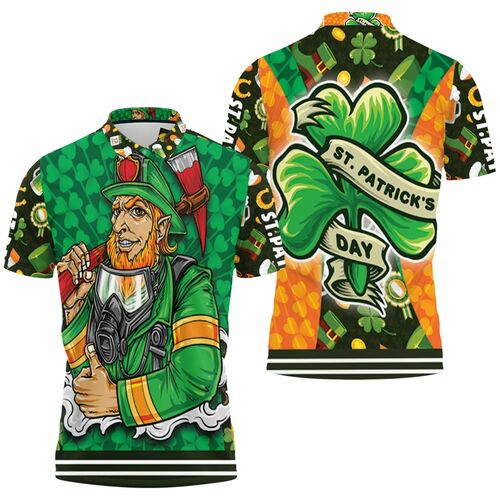 Saint Patricks Day Firefighter Fan 3D All Over Print Polo Shirt Saint Patricks Day Firefighter Fan 3D All Over Print Polo Shirt