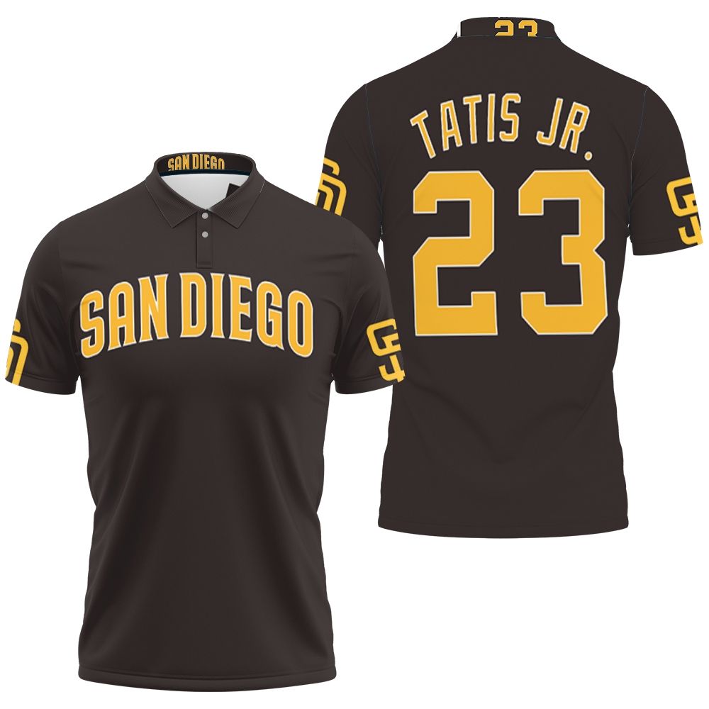 San Diego Padres Fernando Tatis Jr 23 Mlb 2020 Brown Jersey Inspired 3D All Over Print Polo Shirt San Diego Padres Fernando Tatis Jr 23 Mlb 2020 Brown Jersey Inspired 3D All Over Print Polo Shirt