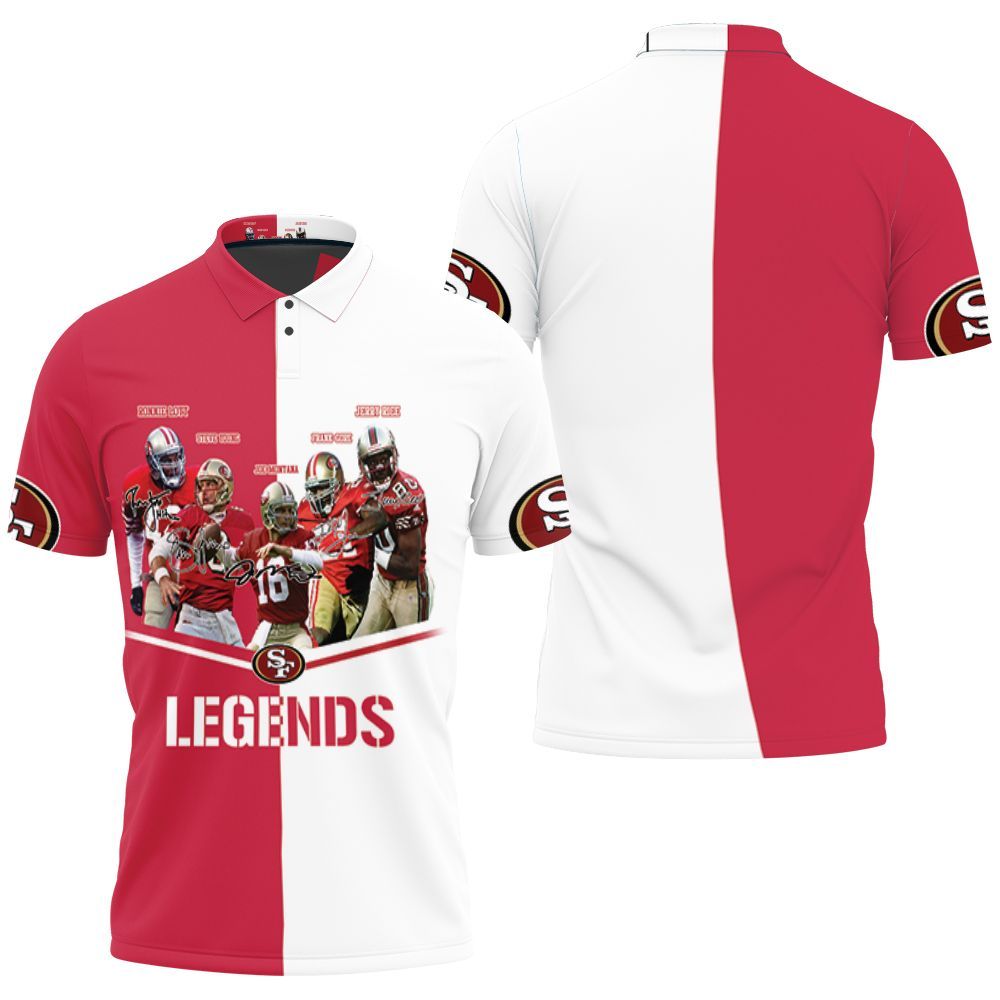 San Francisco 49ers Legends 3D All Over Print Polo Shirt San Francisco 49ers Legends 3D All Over Print Polo Shirt