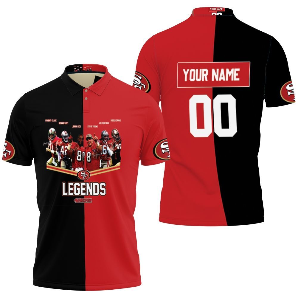 San Francisco 49ers Legends Signed Personalized 3D All Over Print Polo Shirt San Francisco 49ers Legends Signed Personalized 3D All Over Print Polo Shirt