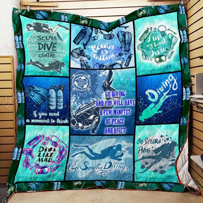Scuba Diving Quilt Blanket Scuba Diving Quilt Blanket