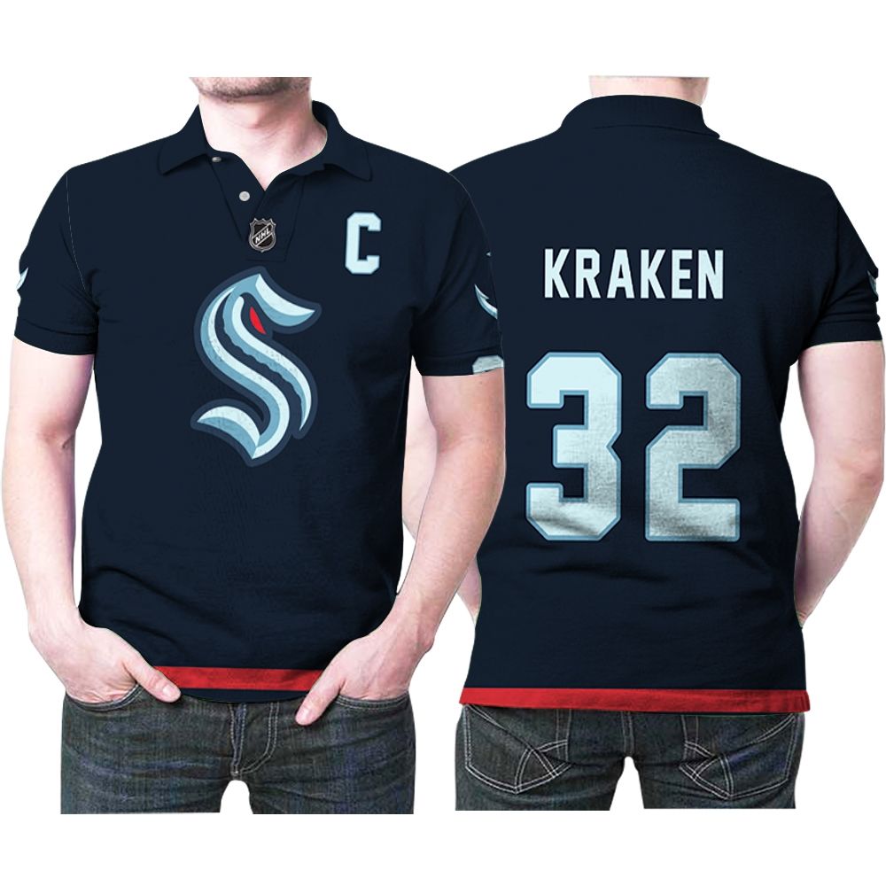Seattle Kraken #32 Nhl Ice Hockey Team Logo 2020 Blue 3D All Over Print Polo Shirt Seattle Kraken #32 Nhl Ice Hockey Team Logo 2020 Blue 3D All Over Print Polo Shirt