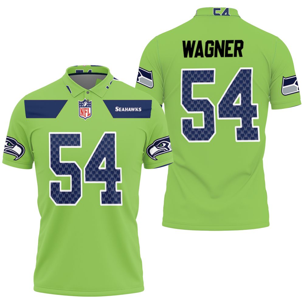 Seattle Seahawks Bobby Wagner #54 Nfl American Football Green Color Rush Legend Polo Shirt Seattle Seahawks Bobby Wagner #54 Nfl American Football Green Color Rush Legend Polo Shirt