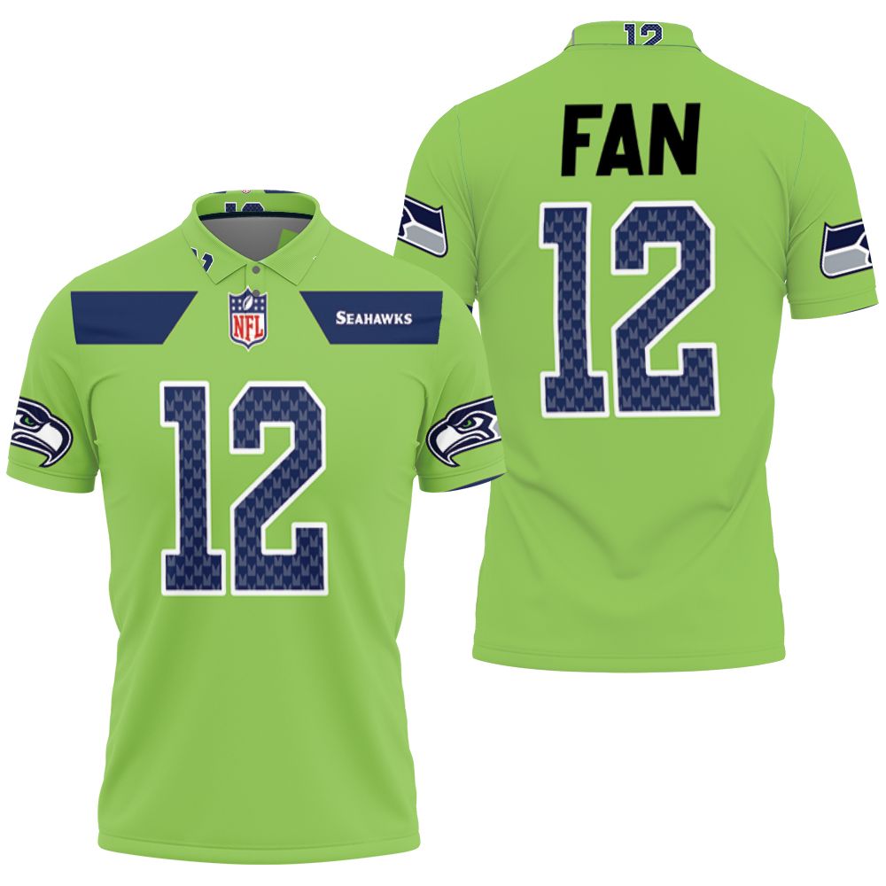 Seattle Seahawks Fan #12 Nfl American Football Green Color Rush Legend Polo Shirt Seattle Seahawks Fan #12 Nfl American Football Green Color Rush Legend Polo Shirt