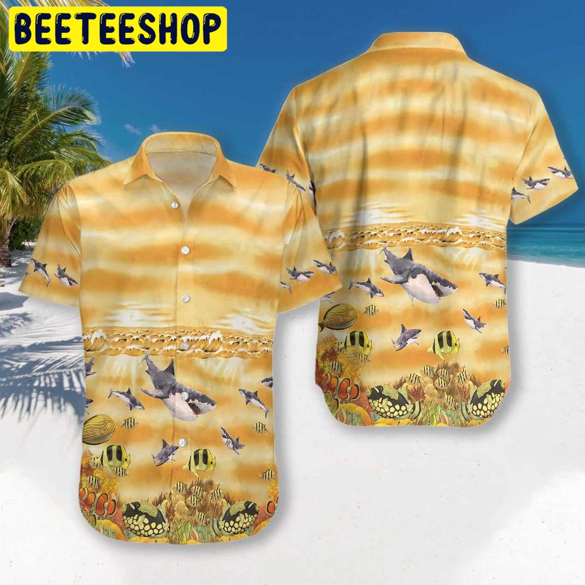 Shark Beach Trending Hawaiian Shirt Shark Beach Trending Hawaiian Shirt