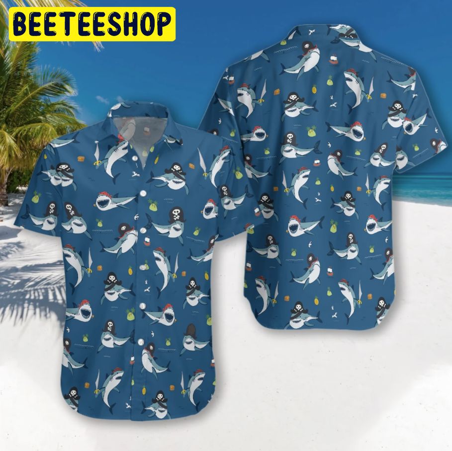 Shark Pirates Trending Hawaiian Shirt Shark Pirates Trending Hawaiian Shirt