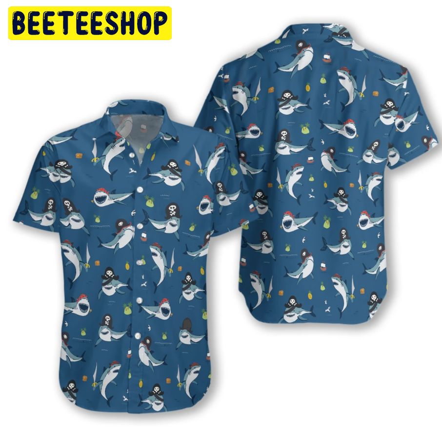 Shark Pirates Trending Hawaiian Shirt Shark Pirates Trending Hawaiian Shirt