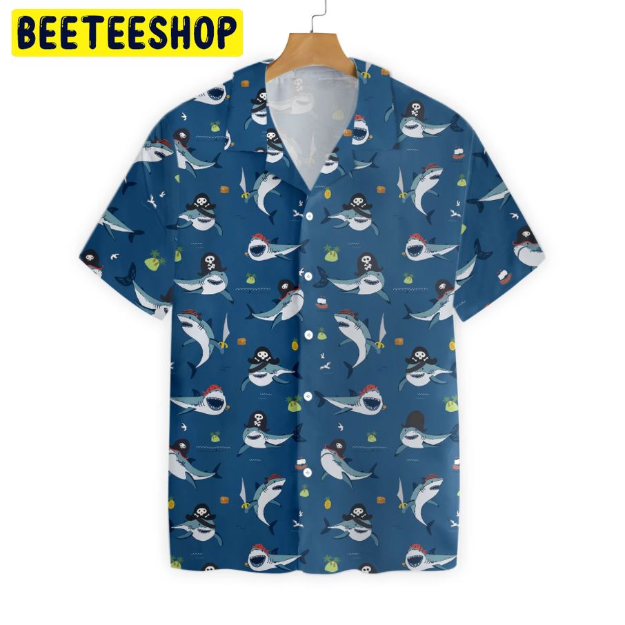Shark Pirates Trending Hawaiian Shirt Shark Pirates Trending Hawaiian Shirt
