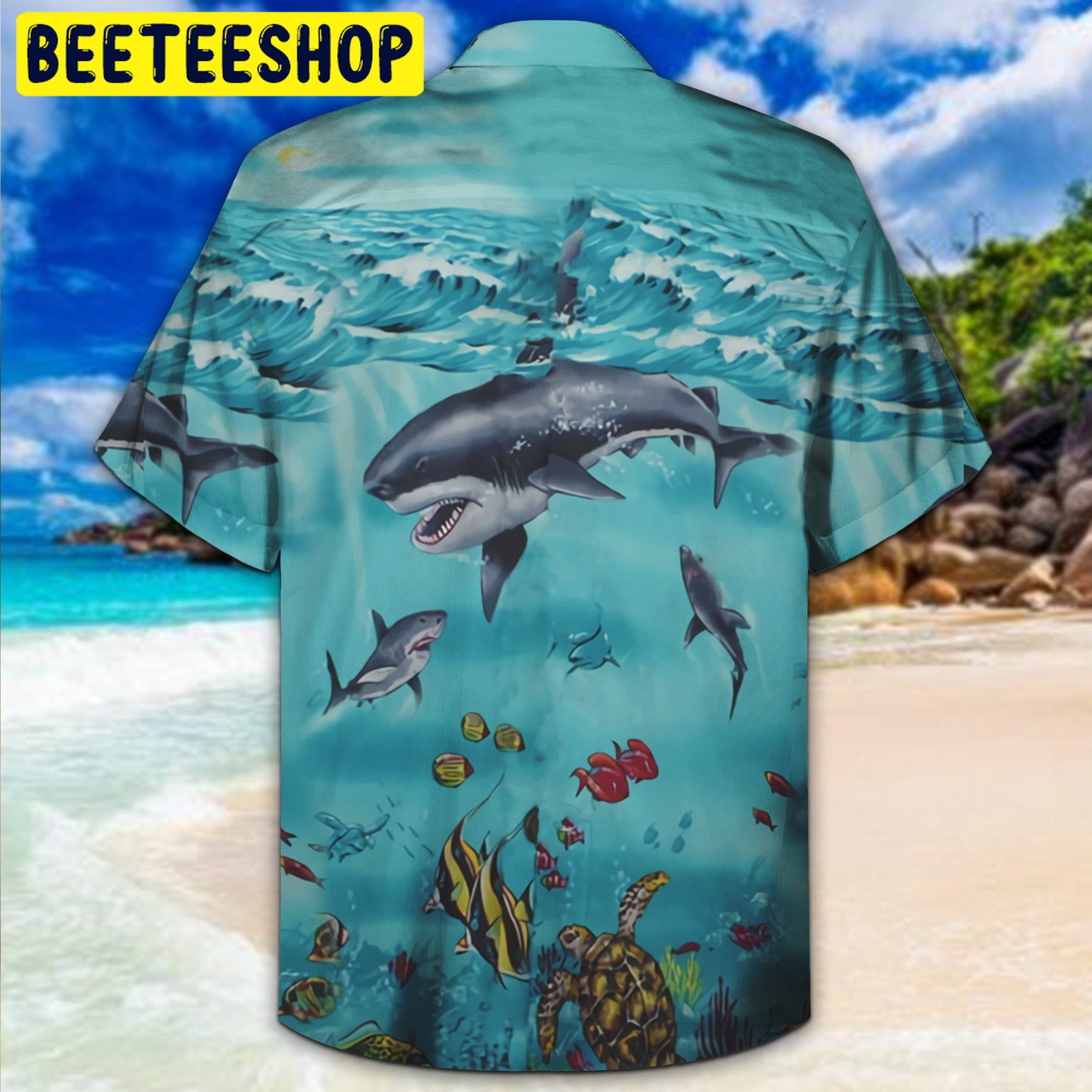 Shark Swimming 3D All Over Printed Trending Hawaiian Shirt Shark Swimming 3D All Over Printed Trending Hawaiian Shirt