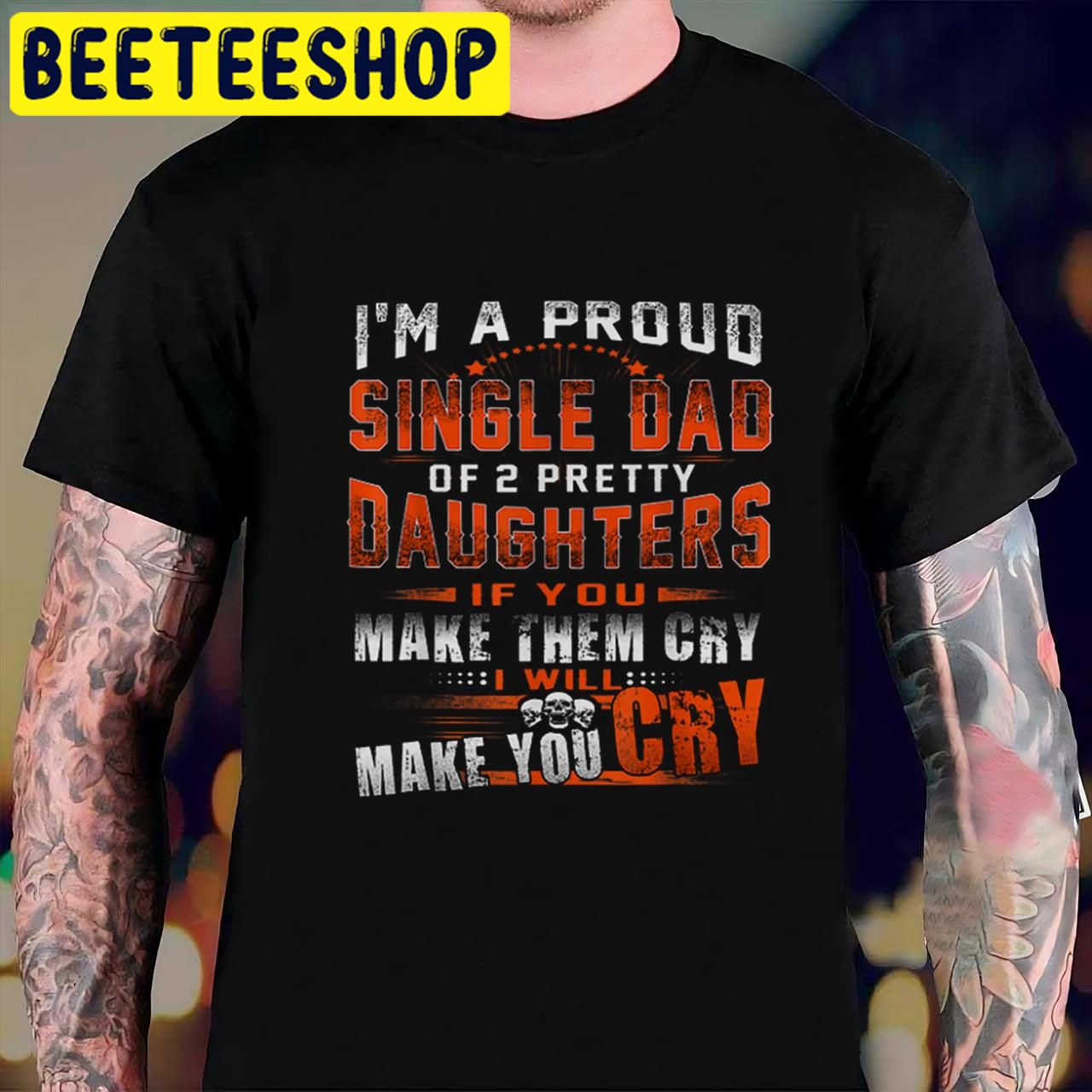 Single Dad Proud Single Dad Of 2 Pretty Daughters Halloween Trending Unisex T-Shirt Single Dad Proud Single Dad Of 2 Pretty Daughters Halloween Trending Unisex T-Shirt