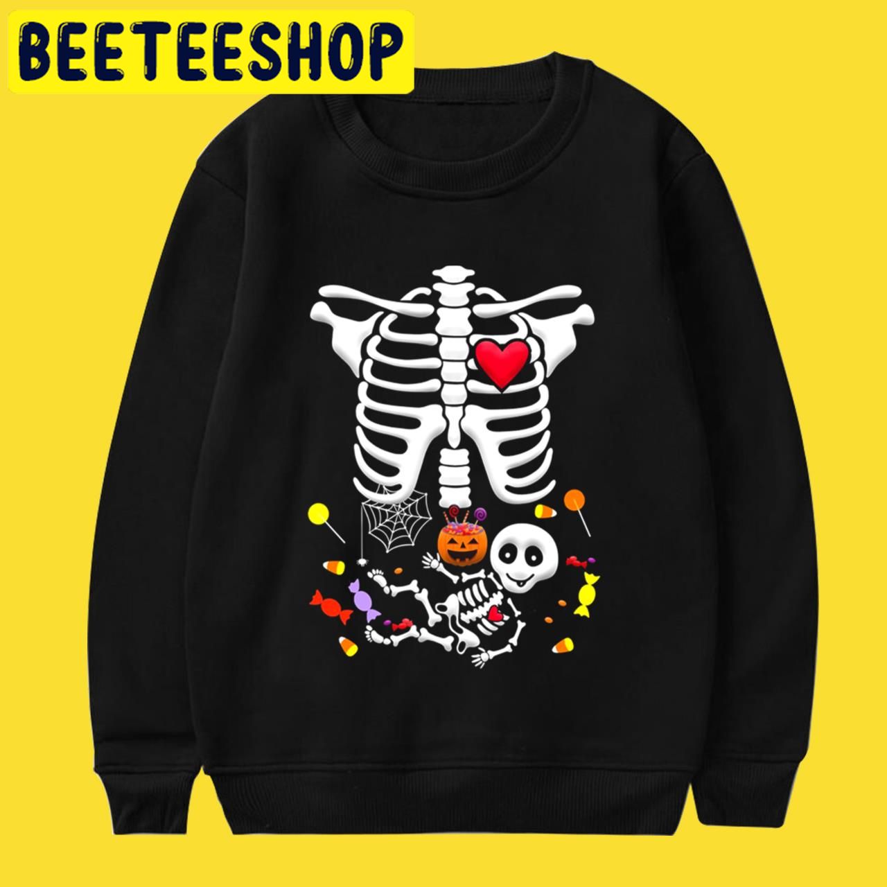 Skeleton PregnantMaternity Baby Skeleton With Candy Halloween Trending Unisex T-Shirt Skeleton PregnantMaternity Baby Skeleton With Candy Halloween Trending Unisex T-Shirt