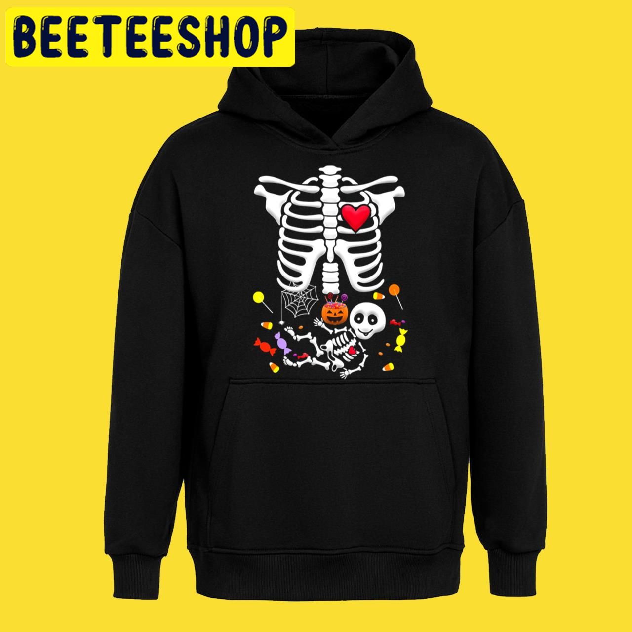 Skeleton PregnantMaternity Baby Skeleton With Candy Halloween Trending Unisex T-Shirt Skeleton PregnantMaternity Baby Skeleton With Candy Halloween Trending Unisex T-Shirt