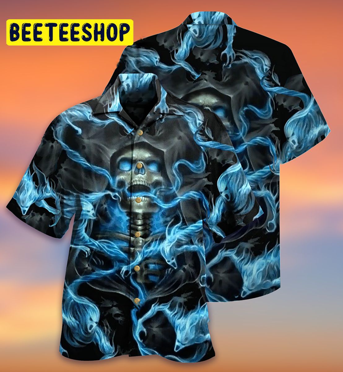 Skull Black Ground Trending Hawaiian Shirt Skull Black Ground Trending Hawaiian Shirt