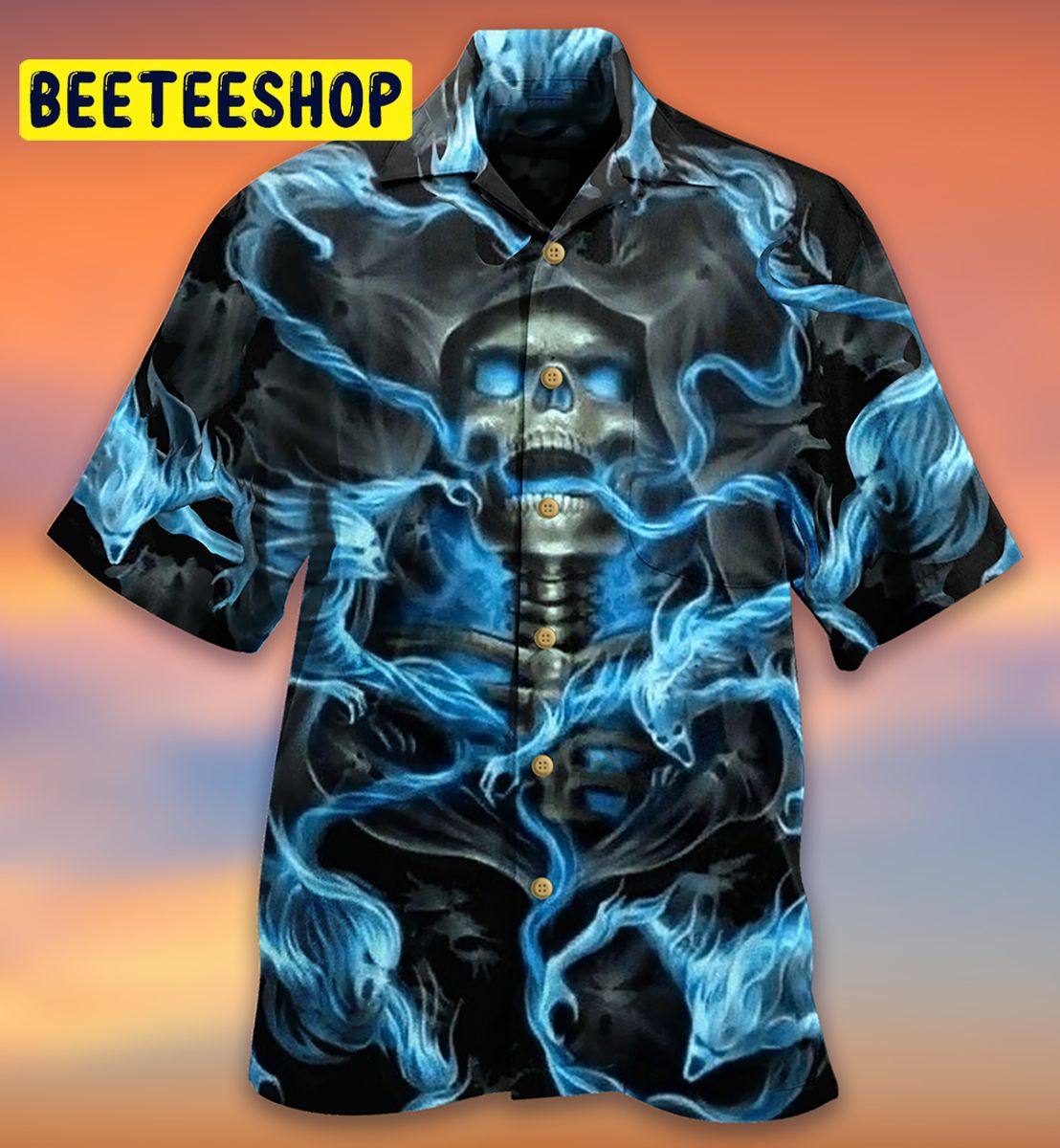 Skull Black Ground Trending Hawaiian Shirt Skull Black Ground Trending Hawaiian Shirt