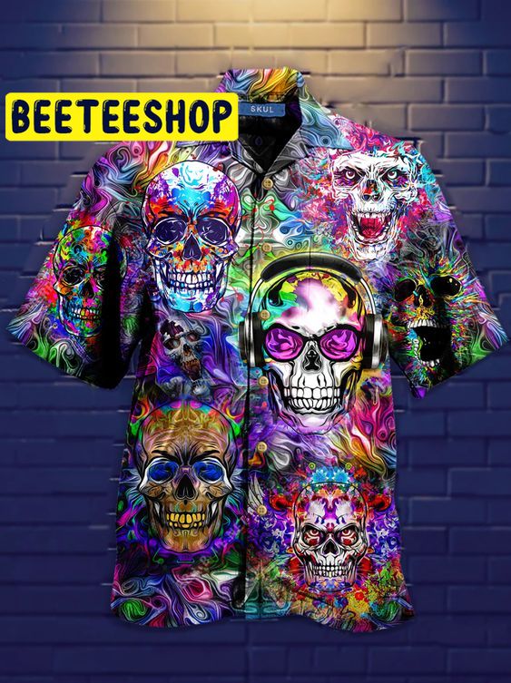 Skull Colorfull Hawaiian Shirt Skull Colorfull Hawaiian Shirt