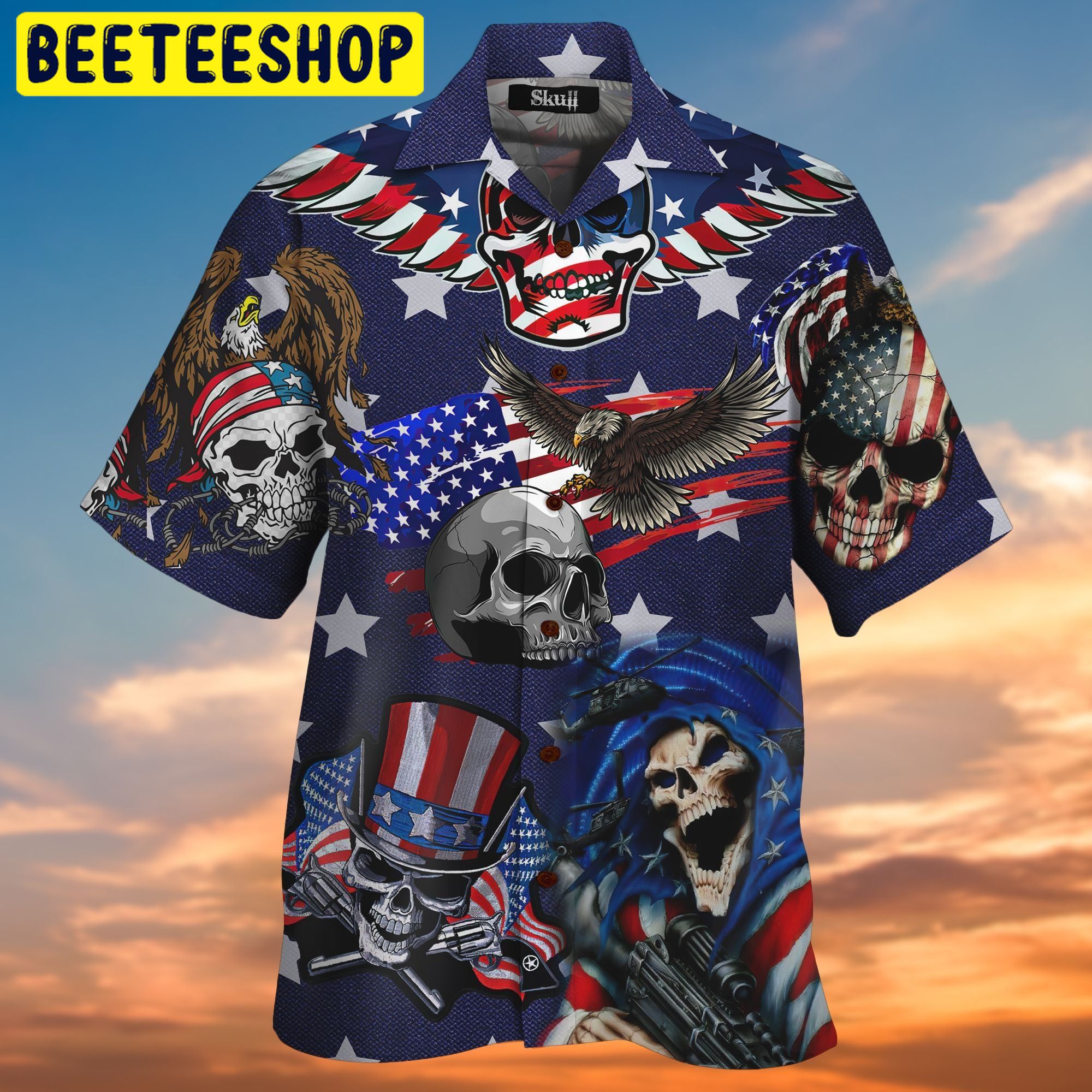 Skull Flag 3D All Over Printed Trending Hawaiian Shirt Skull Flag 3D All Over Printed Trending Hawaiian Shirt