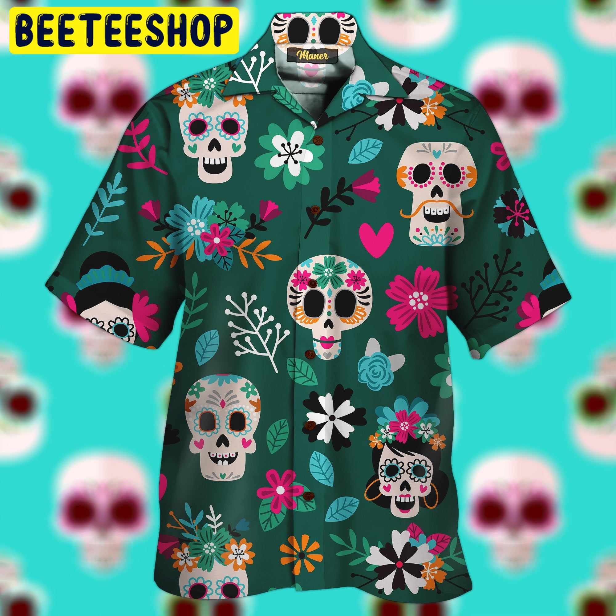 Skull Flower All Over Printed Trending Hawaiian Shirt Skull Flower All Over Printed Trending Hawaiian Shirt