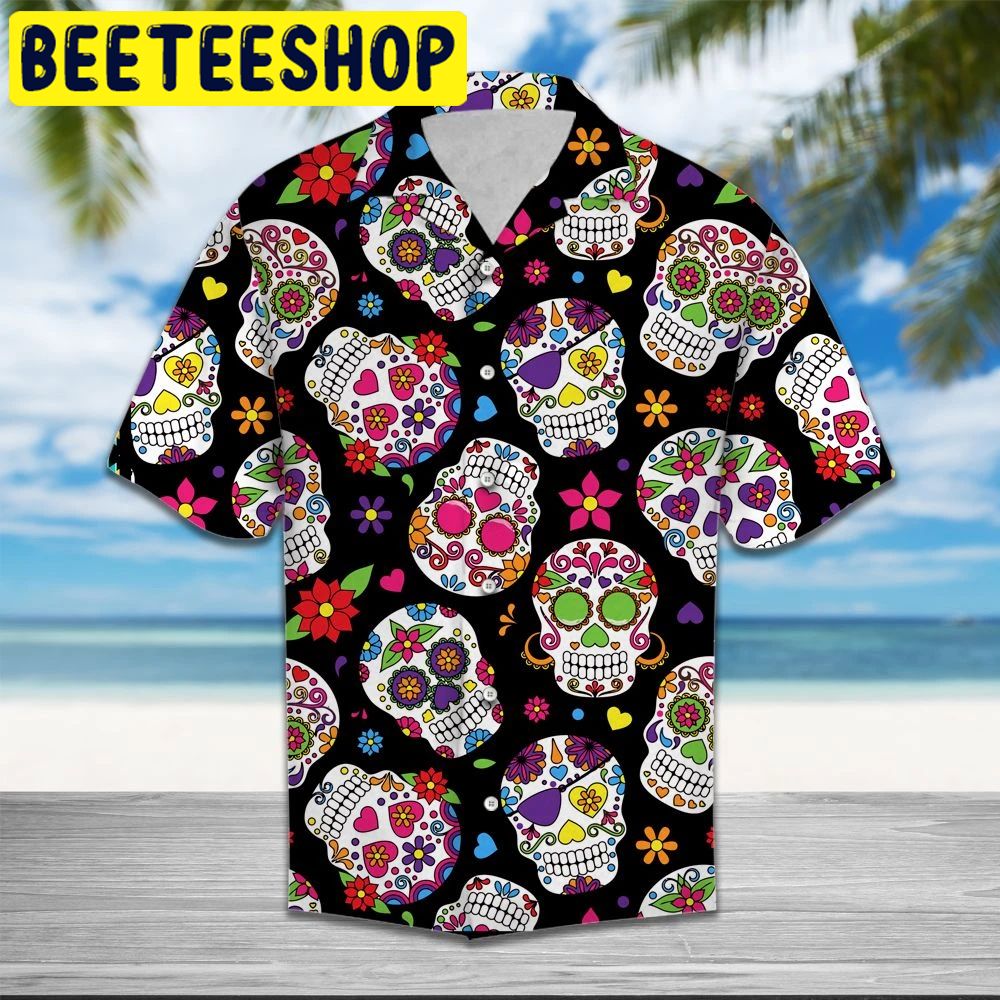 Skull Flower Hawaiian Shirt Skull Flower Hawaiian Shirt