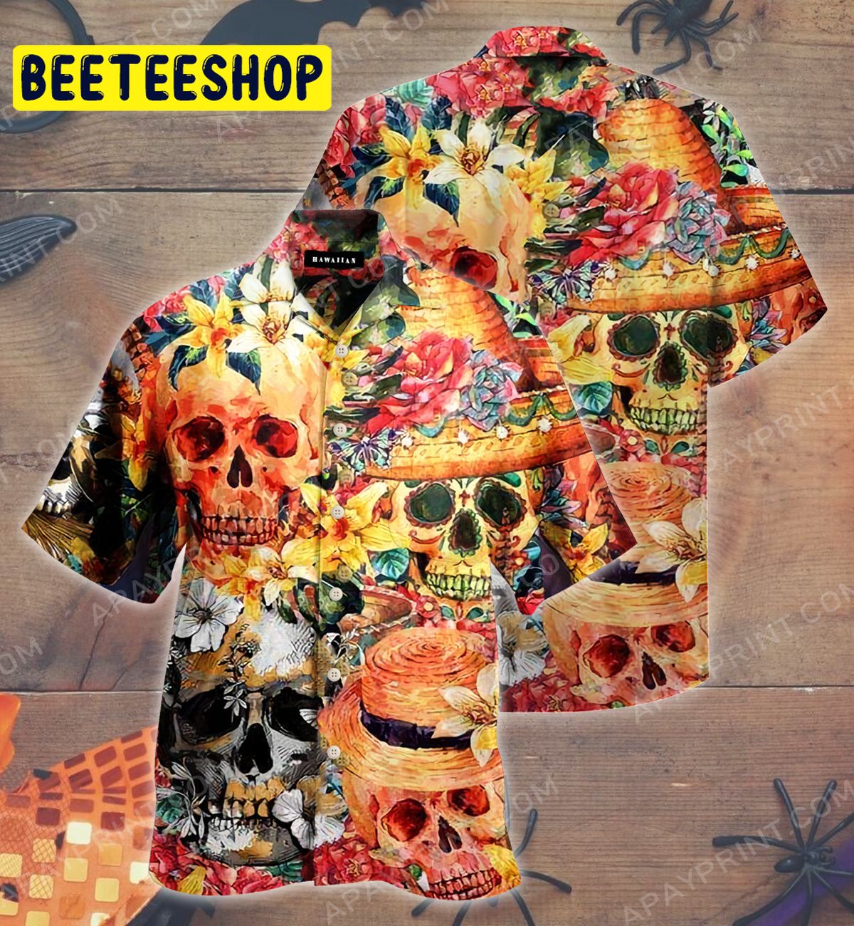 Skull Flowers - Day Of The Dead Trending Hawaiian Shirt Skull Flowers - Day Of The Dead Trending Hawaiian Shirt