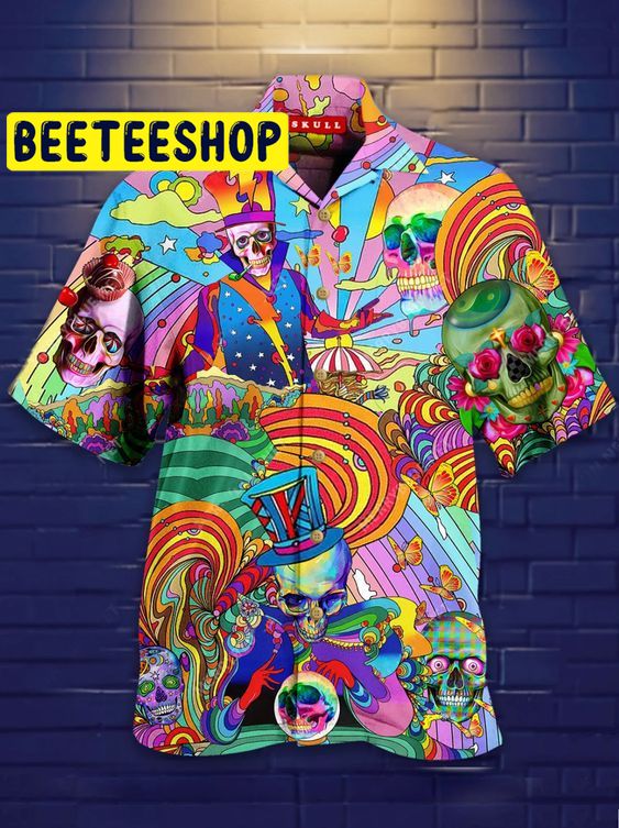 Skull Hippie Hawaiian Shirt Skull Hippie Hawaiian Shirt