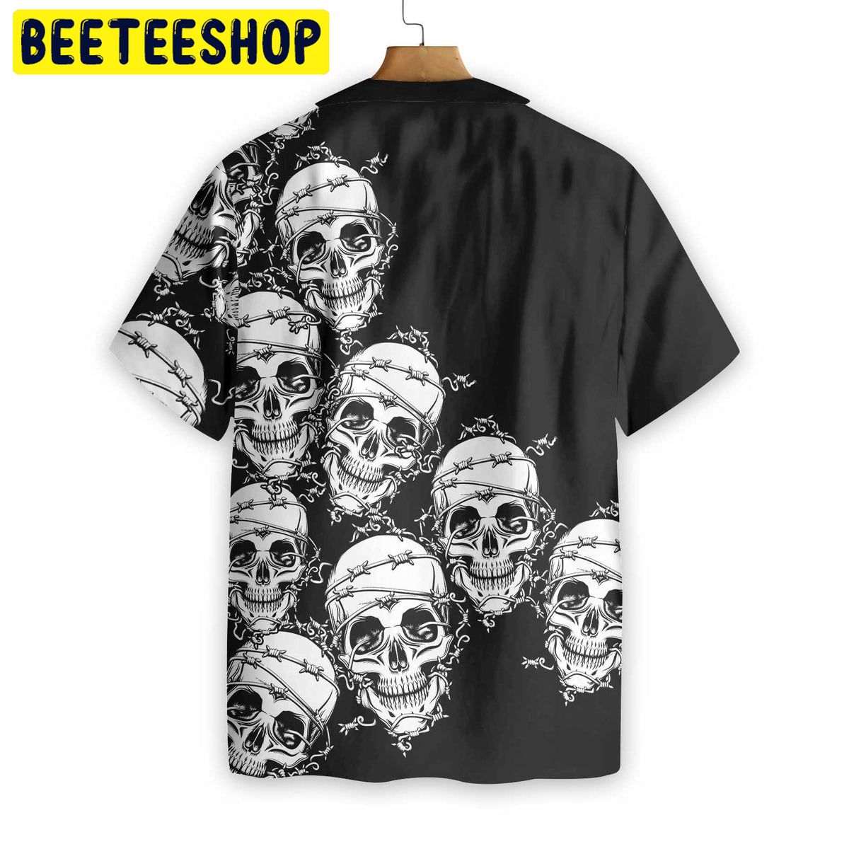 Skull In Barbed Wire Gothic Trending Hawaiian Shirt Skull In Barbed Wire Gothic Trending Hawaiian Shirt