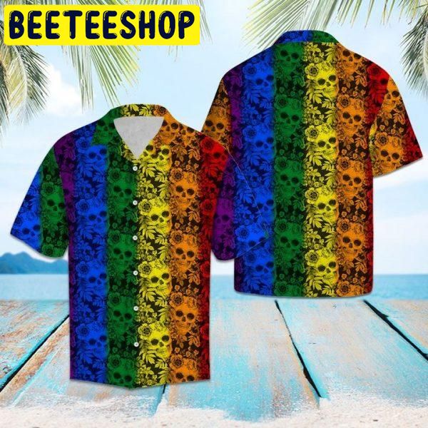 Skull Lgbt Color Hawaiian Shirt Skull Lgbt Color Hawaiian Shirt