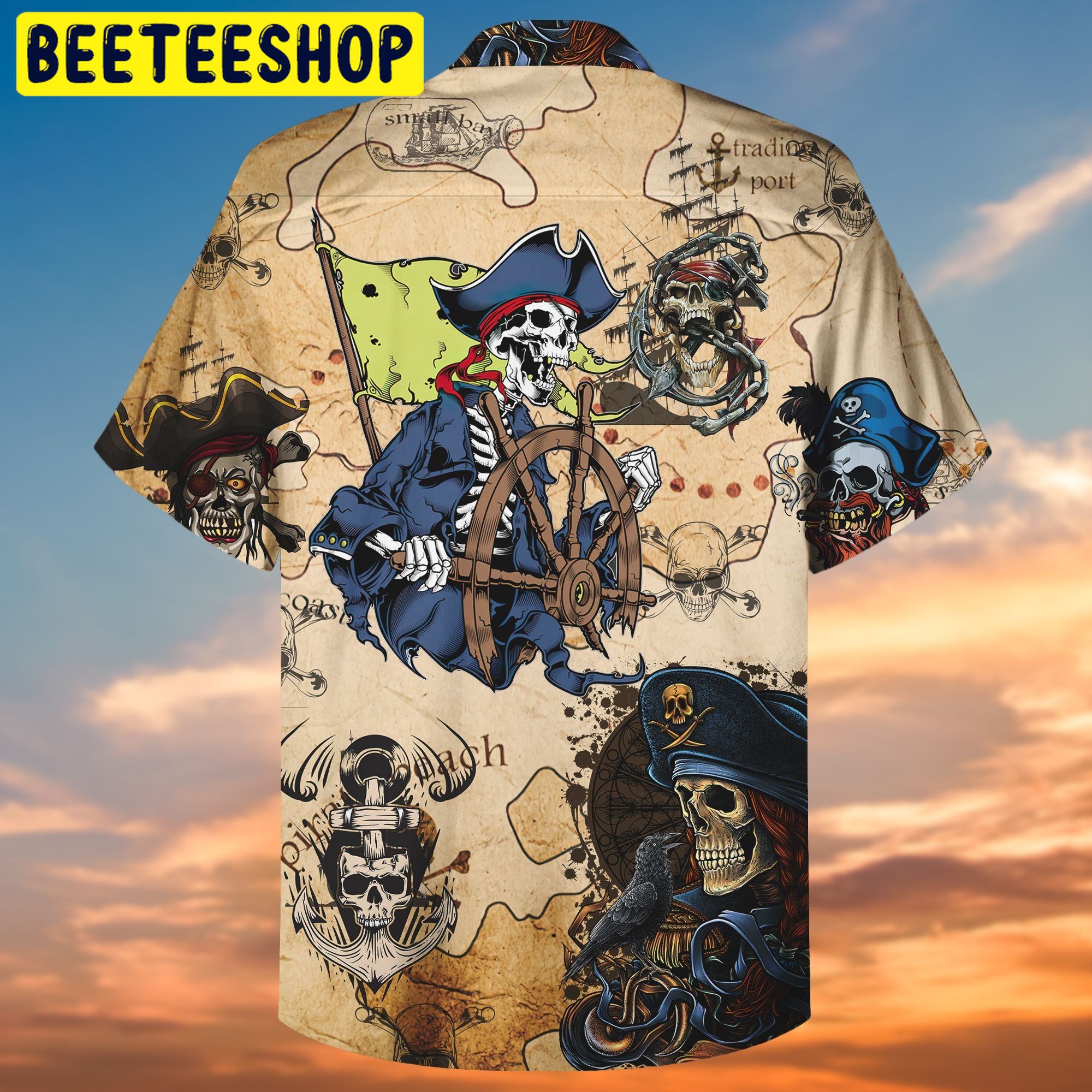 Skull Pirate 3D All Over Printed Trending Hawaiian Shirt Skull Pirate 3D All Over Printed Trending Hawaiian Shirt