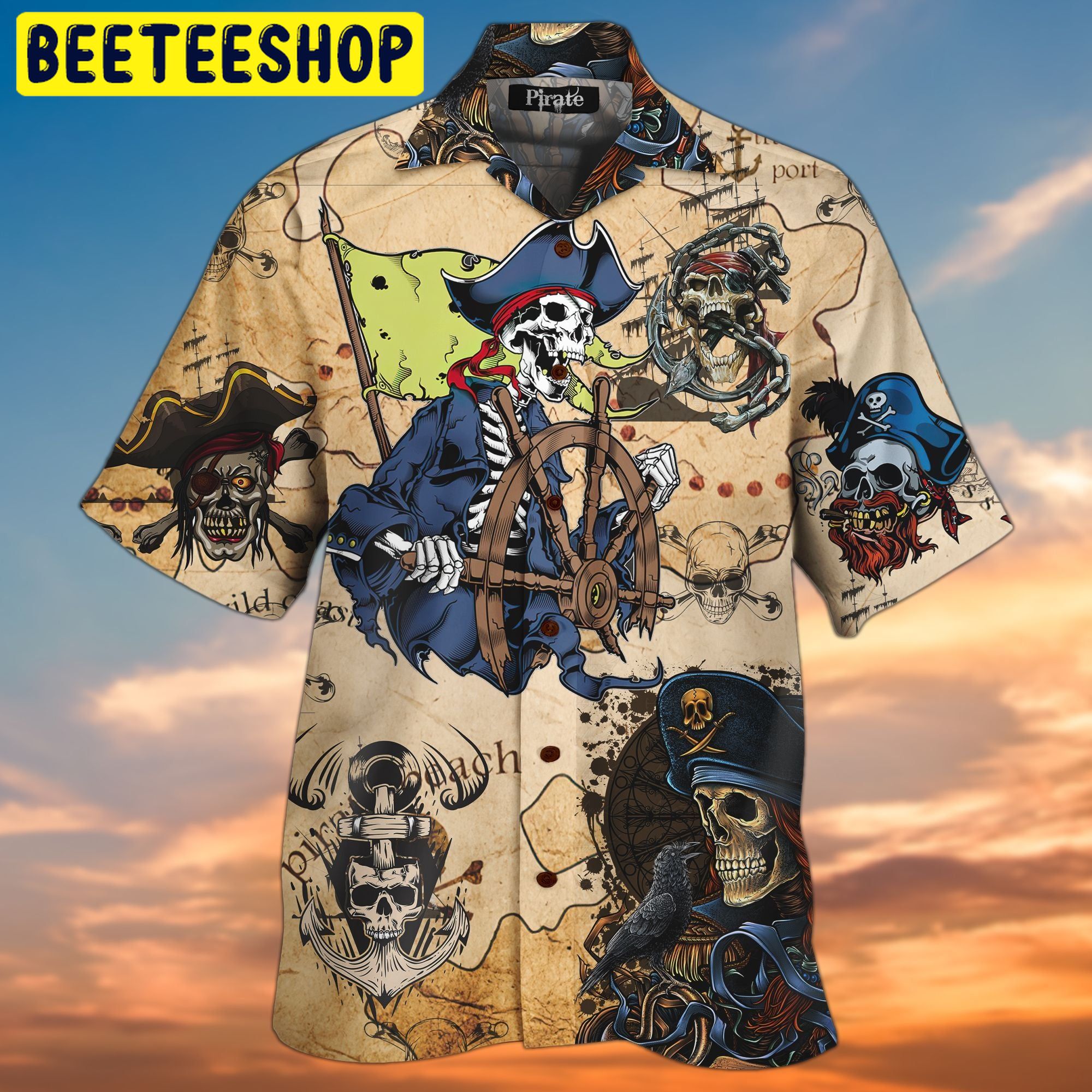Skull Pirate 3D All Over Printed Trending Hawaiian Shirt Skull Pirate 3D All Over Printed Trending Hawaiian Shirt