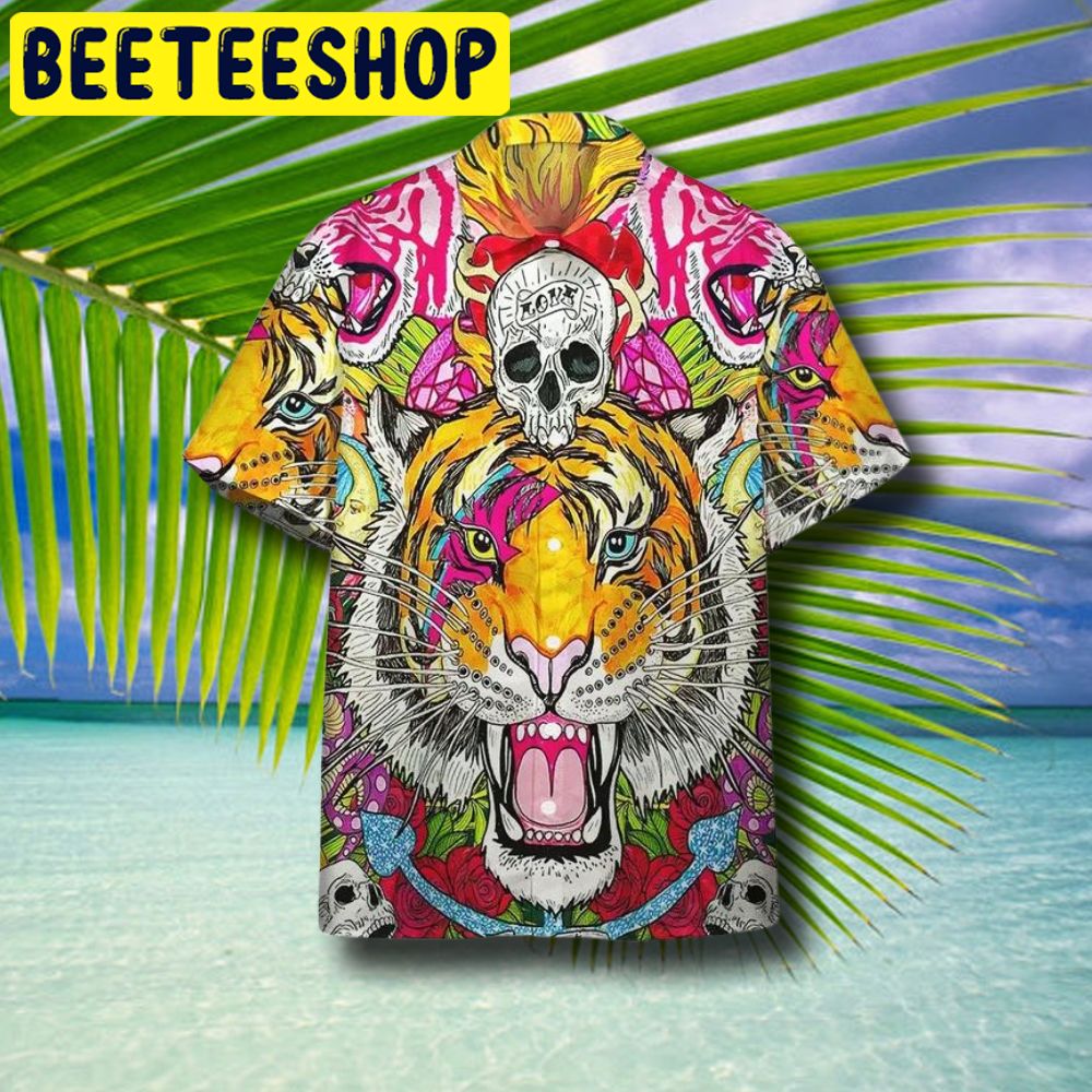 Skull Tiger Hawaiian Shirt Skull Tiger Hawaiian Shirt