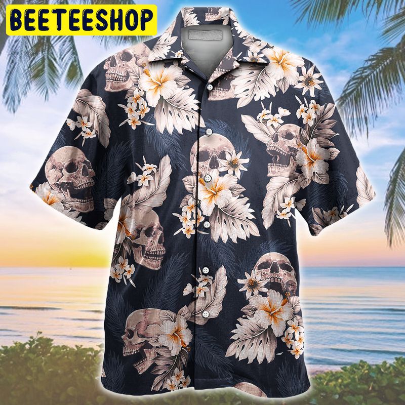 Skull Tropical Plan Pattern Trending Hawaiian Shirt Skull Tropical Plan Pattern Trending Hawaiian Shirt