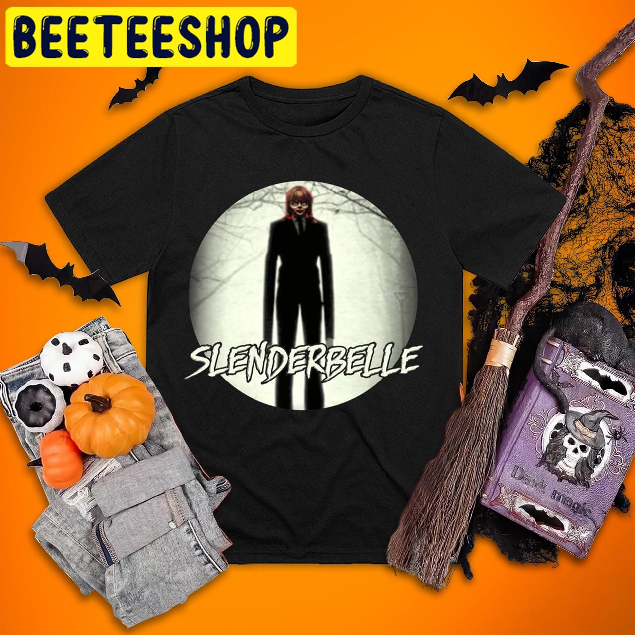 Slenderbelle Slenderman x Annabelle Funny For Halloween Trending Unisex T-Shirt Slenderbelle Slenderman x Annabelle Funny For Halloween Trending Unisex T-Shirt