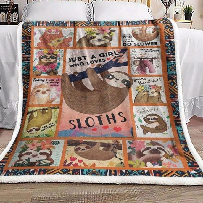 Sloth Just A Girl Who Loves Sloths Comfy Sofa Throw Blanket Sloth Just A Girl Who Loves Sloths Comfy Sofa Throw Blanket