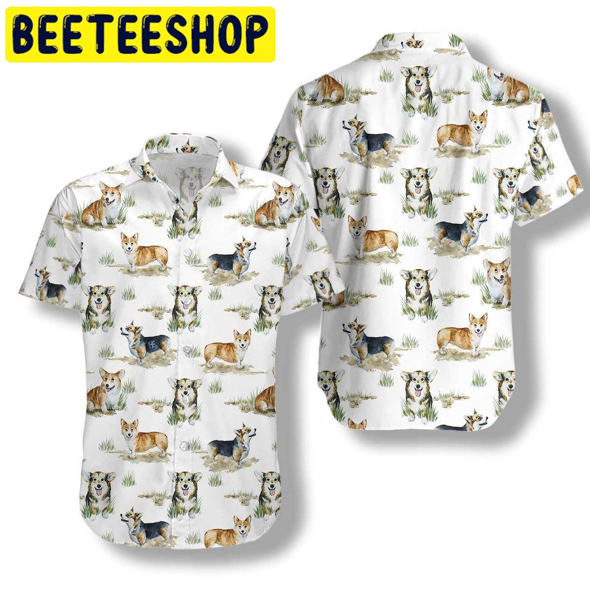 Smiling Corgi Hawaiian Shirt Smiling Corgi Hawaiian Shirt