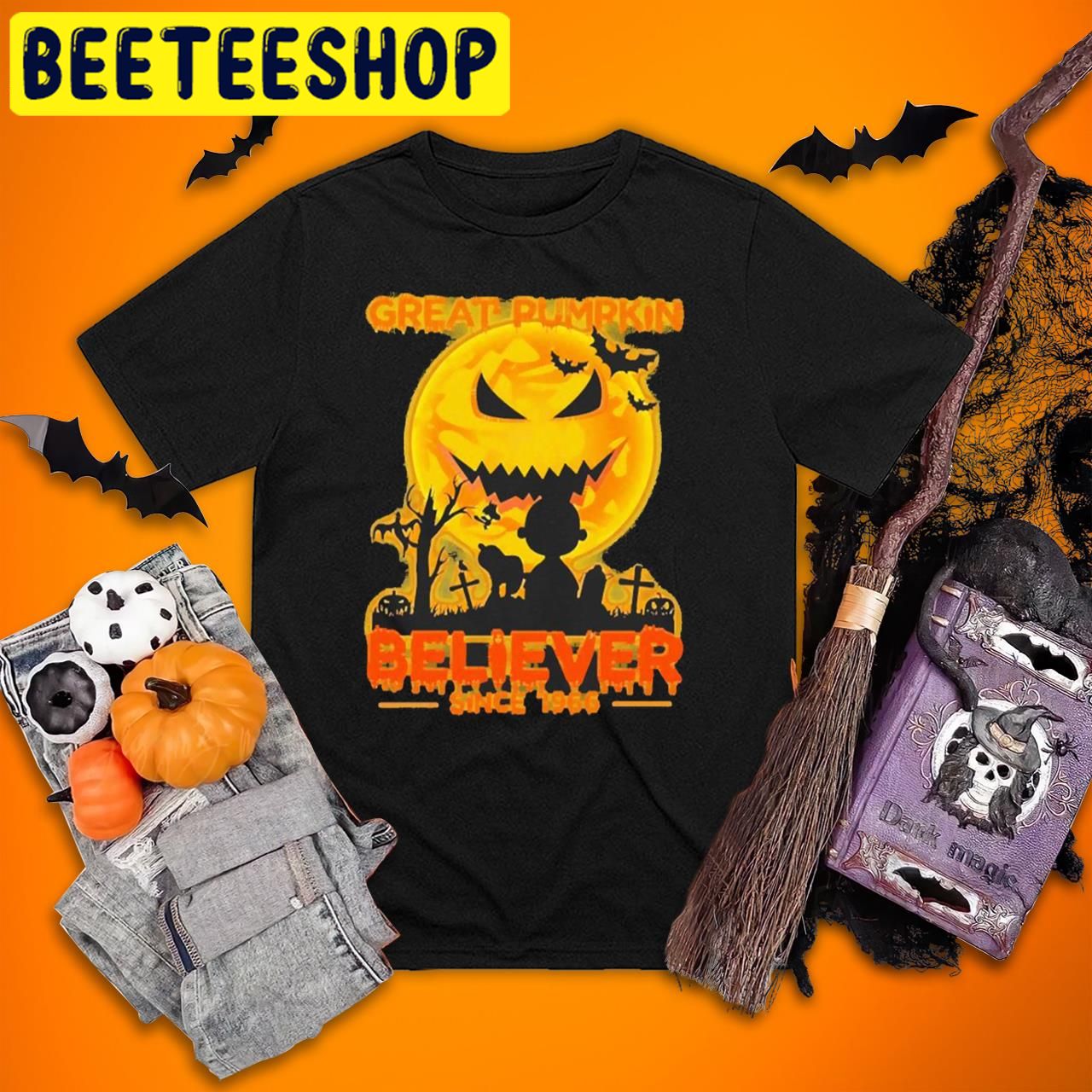 Snoopy And Charlie Brown Great Pumpkin Believer Since 1966 Charlie Brown Halloween Trending Unisex T-Shirt Snoopy And Charlie Brown Great Pumpkin Believer Since 1966 Charlie Brown Halloween Trending Unisex T-Shirt