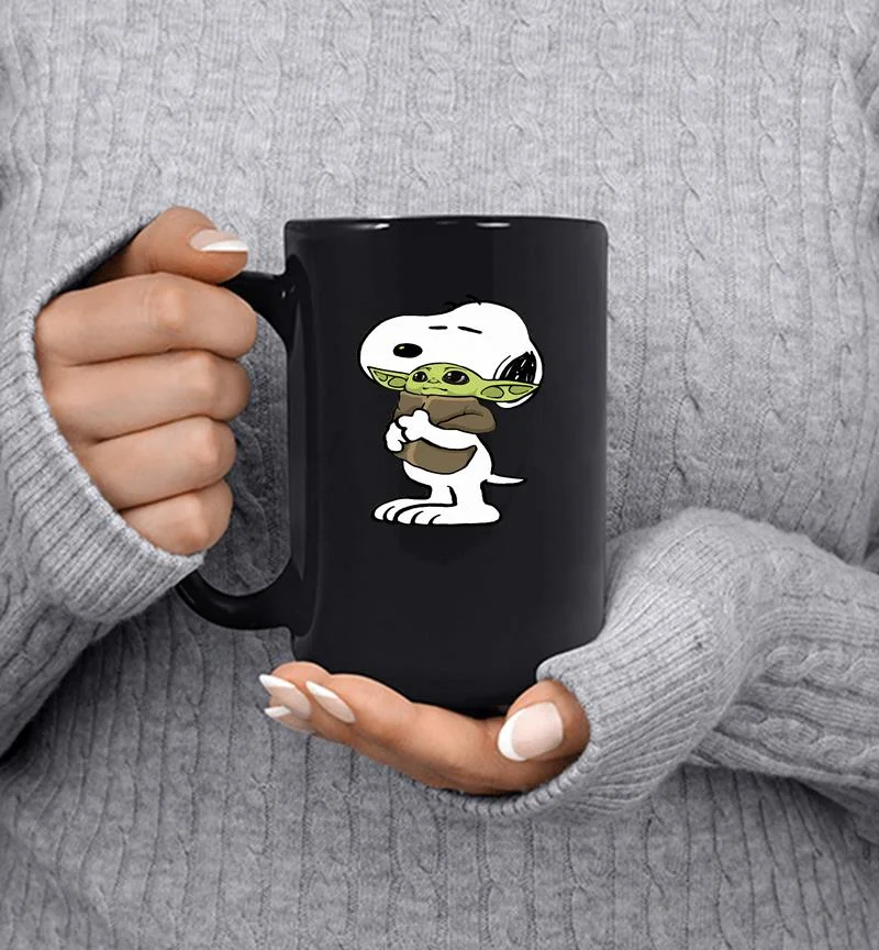 Snoopy Hugs Yoda Baby Mug Snoopy Hugs Yoda Baby Mug
